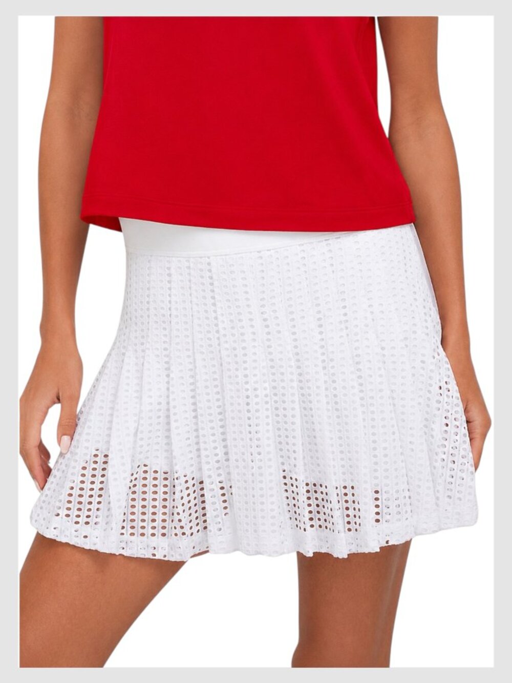 Tuckernuck Williams Tennis Skirt White Eyelet Pleated Athletic XS